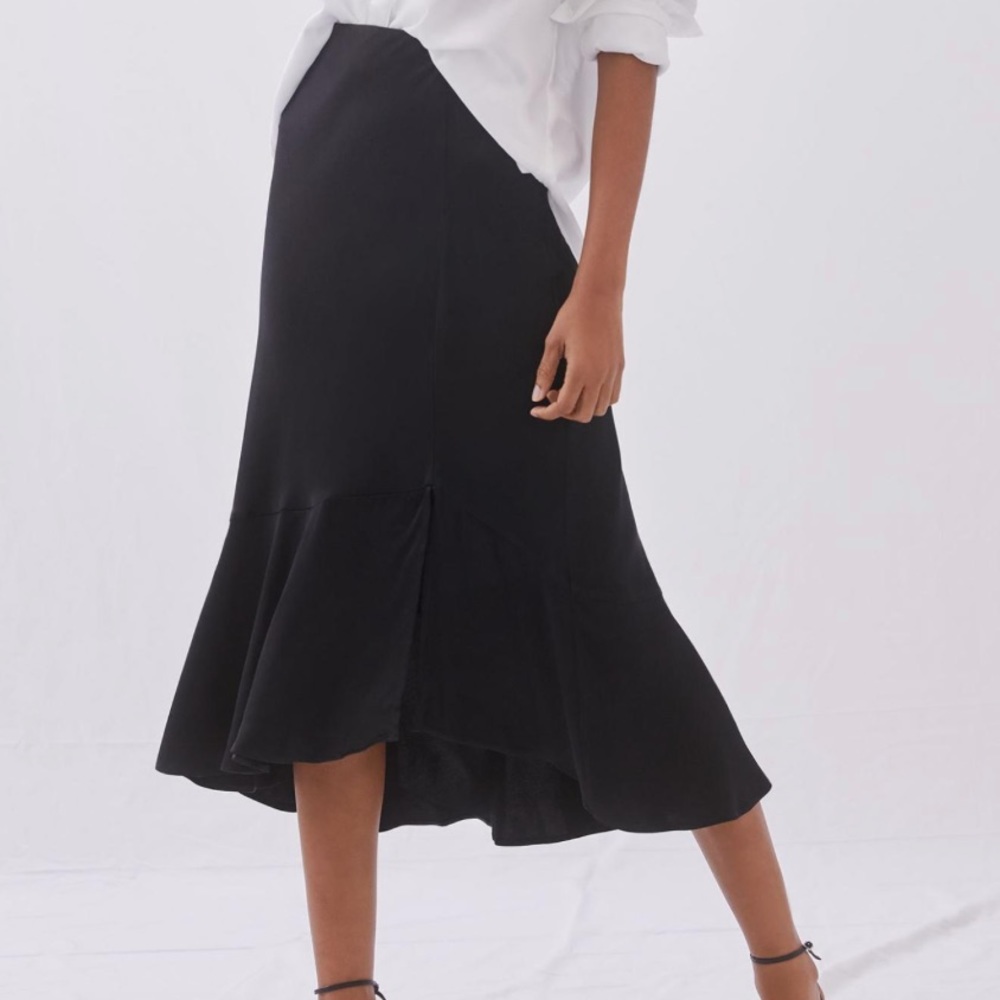 NWT Anthropologie black flounced skirt